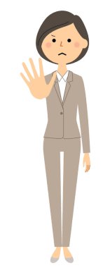 Durdurmak için takım elbiseli bir kadın. Durdurmak için takım elbiseli bir kadının resmi..