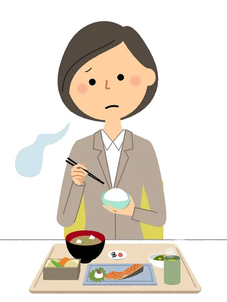 拒食症スーツの女 拒食症スーツの女のイラストです — ストックベクタ