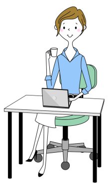 Dizüstü bilgisayar kullanan bir iş kadını. Dizüstü bilgisayar kullanan bir iş kadınının resmi..