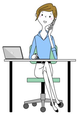 İş yerindeki bir iş kadını. İş yerindeki bir iş kadınının resmi..