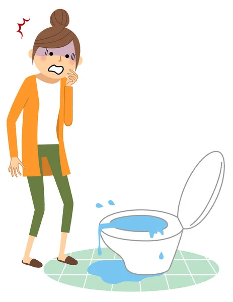 Lekkerig Toilet Het Een Illustratie Van Een Gelekt Toilet — Stockvector