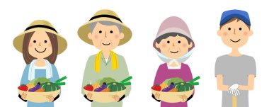 Farmers with harvest/It is an illustration of farmers who have harvests. clipart