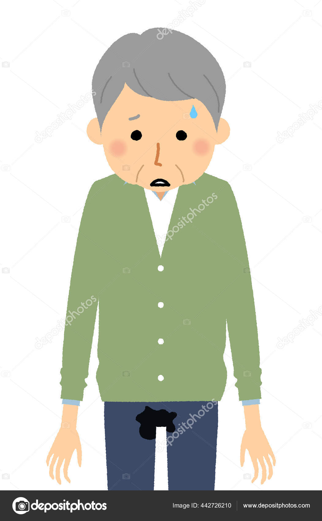 Incontinence Elderly Man Illustration Elderly Man Who Has Incontinence