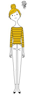 - Genç kadın, anne, rahatsız ol. - Sorunlu bir genç kadının çizimi..