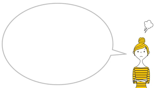 Fiatal Üres Szövegbuborék Léggömb Egy Beszéd Léggömb Illusztrációja Egy Dühös — Stock Vector