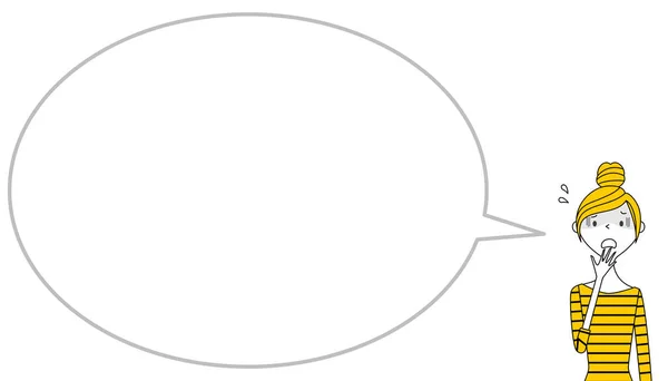 Jovem Com Bolha Texto Branco Balão Uma Ilustração Balão Fala — Vetor de Stock