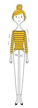 Genç kadın, anne, ne yazık ki. Pişman olan genç bir kadının resmi..