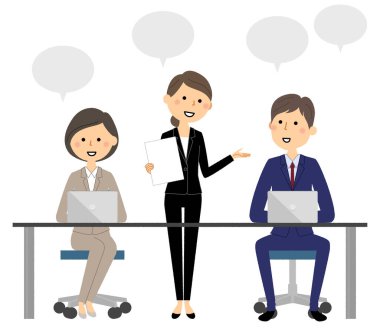 Dahili toplantı, Beyin Fırtınası. Bir toplantının resmi. Tartışıyorum..