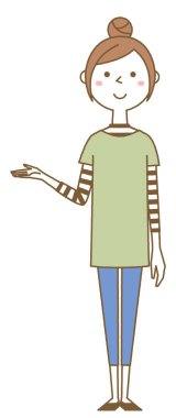 Açıklayan genç bir kadın / Açıklayan genç bir kadın illüstrasyonu.