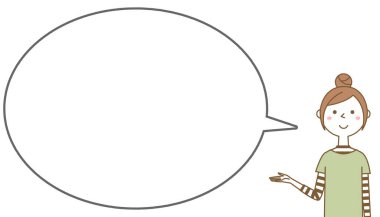 Boş mesaj balonu olan genç bir kadın, Balon. Açıklayan genç bir kadının balon çizimi..