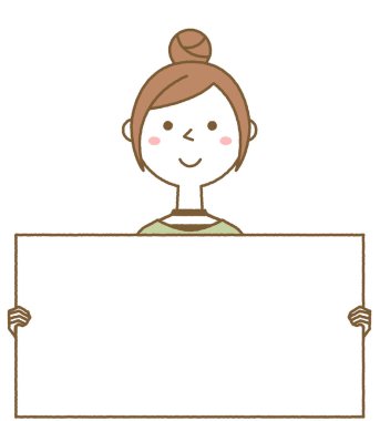 Beyaz tahtası olan genç bir kadın. Beyaz tahtası olan genç bir kadın..