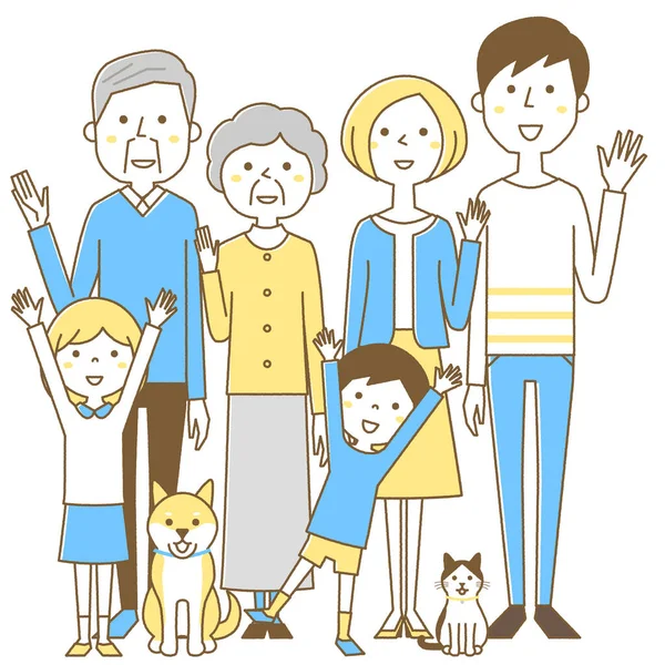 Familia Feliz Ilustración Una Familia Feliz — Archivo Imágenes Vectoriales