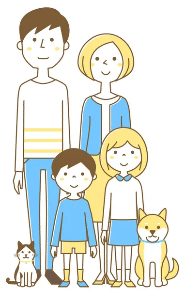 Famille Heureuse Illustration Une Famille Heureuse — Image vectorielle