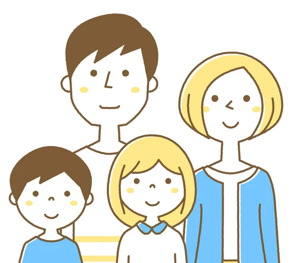 Famille Heureuse Illustration Une Famille Heureuse — Image vectorielle