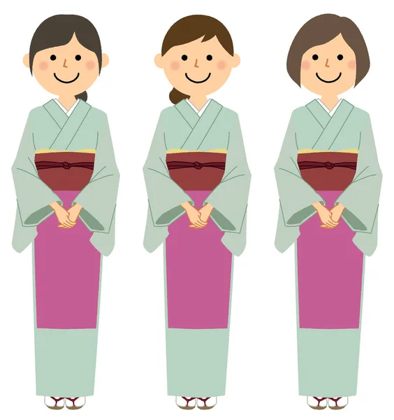 Japanese Hotel Room Attendants Illustration Japanese Hotel Room Attendants — Stock Vector