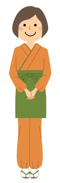 Японский Отель Обслуживающий Персонал Иллюстрация Японского Обслуживающего Персонала Гостиничного Номера — стоковый вектор