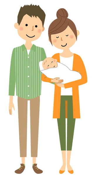 Bébé Couple Parent Enfant Est Une Illustration Bébé Endormi Couple — Image vectorielle