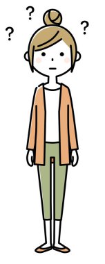 Anlamayan genç bir kadının çizimi..