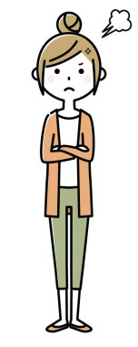 Kızgın bir genç kadın çizimi.