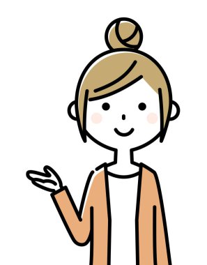 Açıklamak için genç bir kadın resmi.