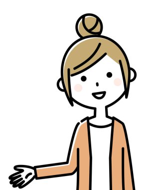 Bu, seni içeri davet eden genç bir kadının resmi..