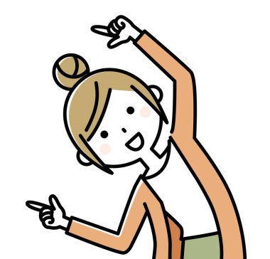 Bir parmak duran bir genç kadın bir örnektir.