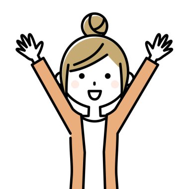 Genç bir kadının her iki el ele tutuşarak gösteren bir örnek bulunmaktadır.