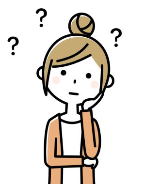 Anlamayan genç bir kadının çizimi..