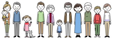 Farklı nesillerden insanların resimleri..