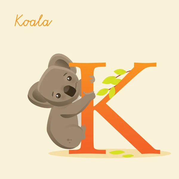 Alphabet animal avec koala — Image vectorielle