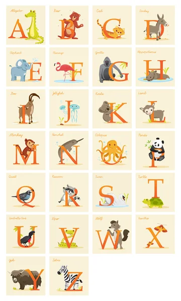 Animal alphabet set — Stock Vector