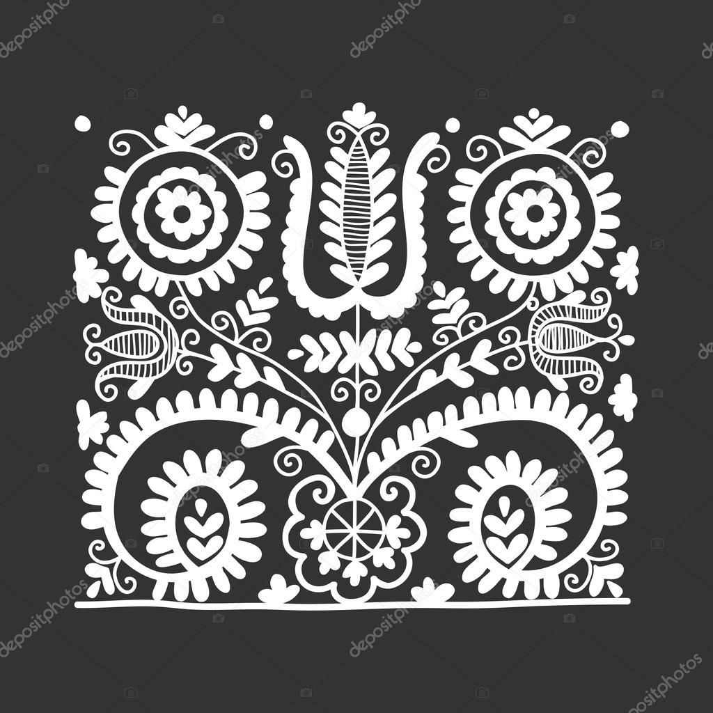 Floral folk ornament