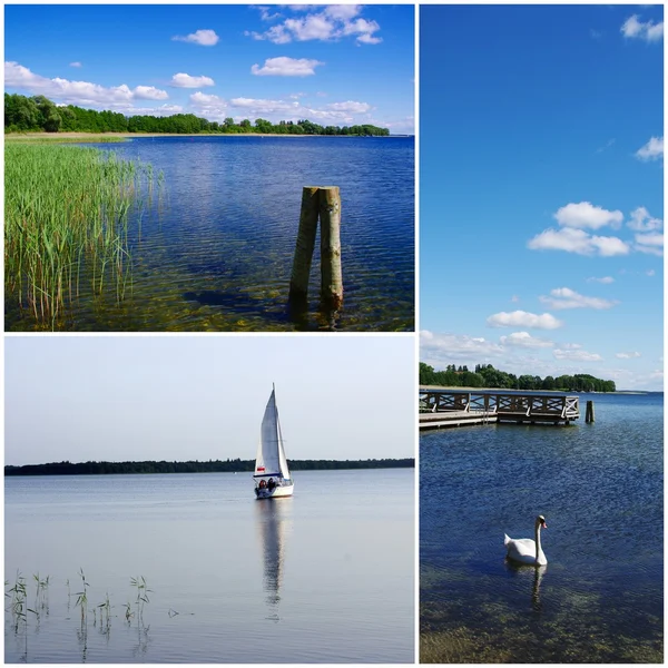 Masurian Lakeland, Polonia - collage fotografico — Foto Stock