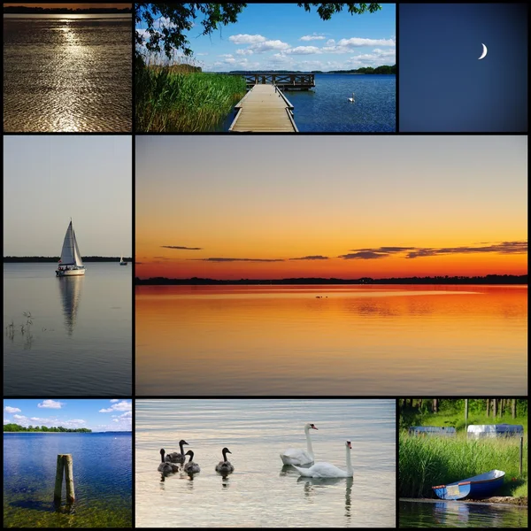 Masurian Lakeland, Polonia - collage fotografico — Foto Stock
