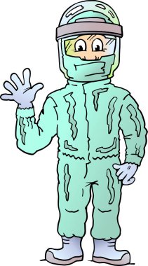 Mutlu bir Sosyal Profesyonel İşçinin Vektör Çizgi Filmi çizimi