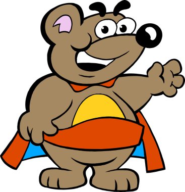 Mutlu güçlü süper kahraman ayı