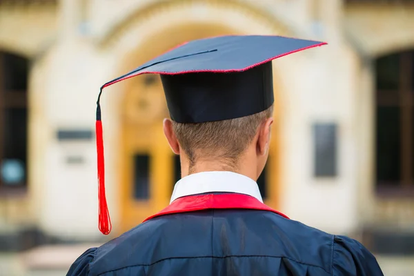 Graduate student hands holding diploma from the back — Stock Photo, Image