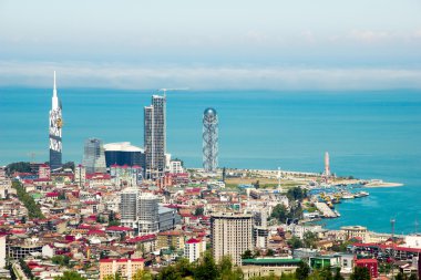 Batumi 'nin silüeti. Gürcistan 'ın başkenti Adjara