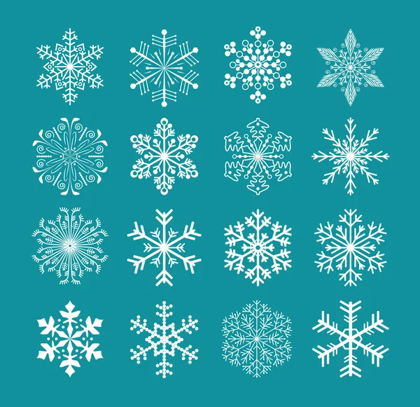 Jeu de flocons de neige, version vectorielle — Image vectorielle