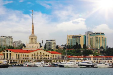 Deniz liman bir marina, Sochi, Rusya