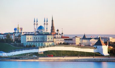 Kazan, Tataristan Cumhuriyeti, Rusya. Kazan Kremlin Görünümü 