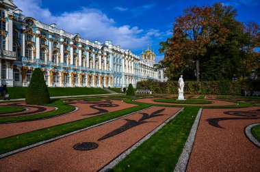 Catherines Sarayı. Rus mimarisinin bir başyapıtı. Puşkin şehri..