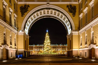 Arch of the General Staff. Palace Square St. Petersburg. New Year Christmas tree clipart