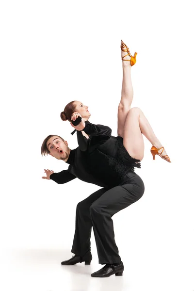 Profesionální umělci tančit přes bílý — Stock fotografie