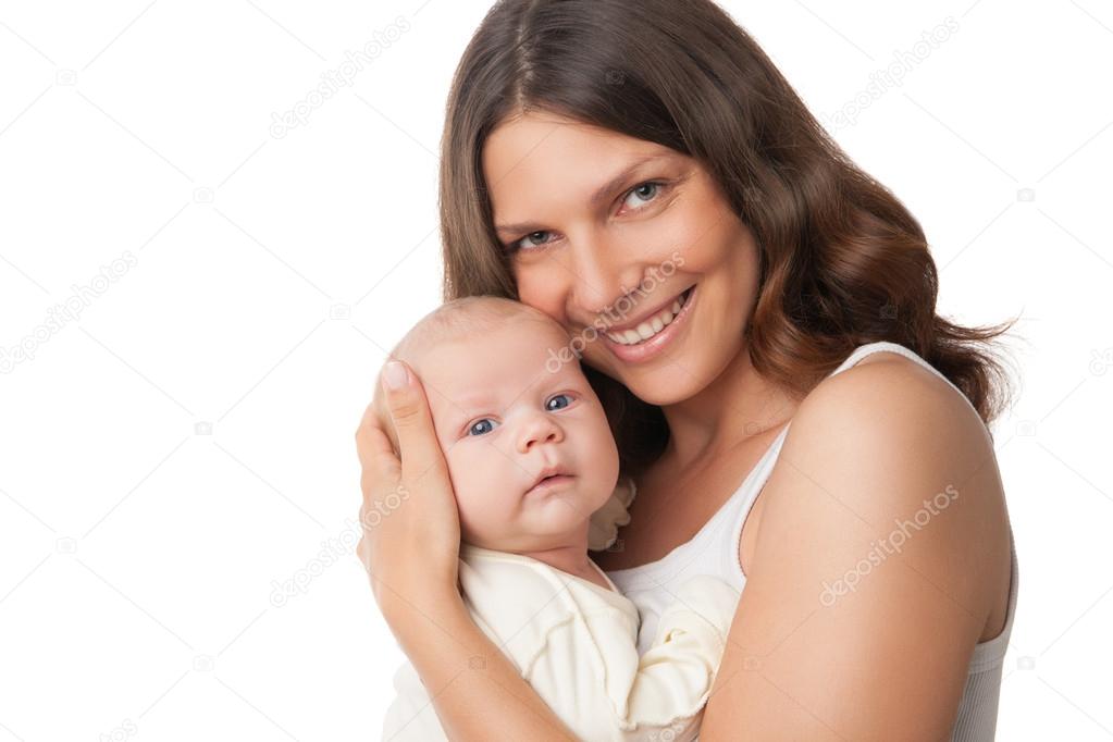 happy mother holding and hugging her baby