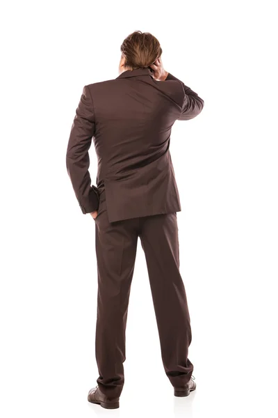 Business man from the back looking at something — Stock Photo, Image