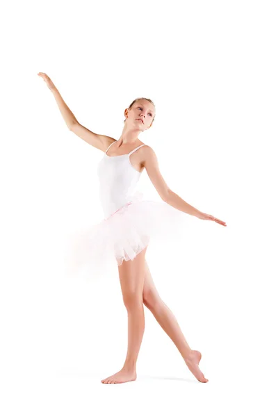 Ballerine en tutu classique sur fond blanc — Photo