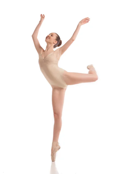 Młody nowoczesny baletnica na białym tle — Zdjęcie stockowe