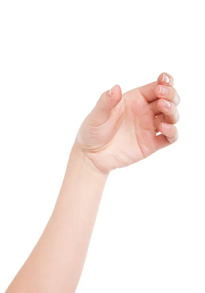 Schöne Frauenhand mit unsichtbarem Glas — Stockfoto