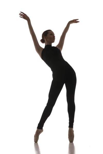 Fiatal modern balett-táncos, elszigetelt fehér background — Stock Fotó